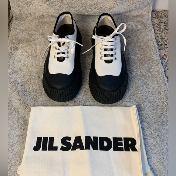 JIL SANDER White and Black Sneakers EU Size 38 - Picture 2 of 9